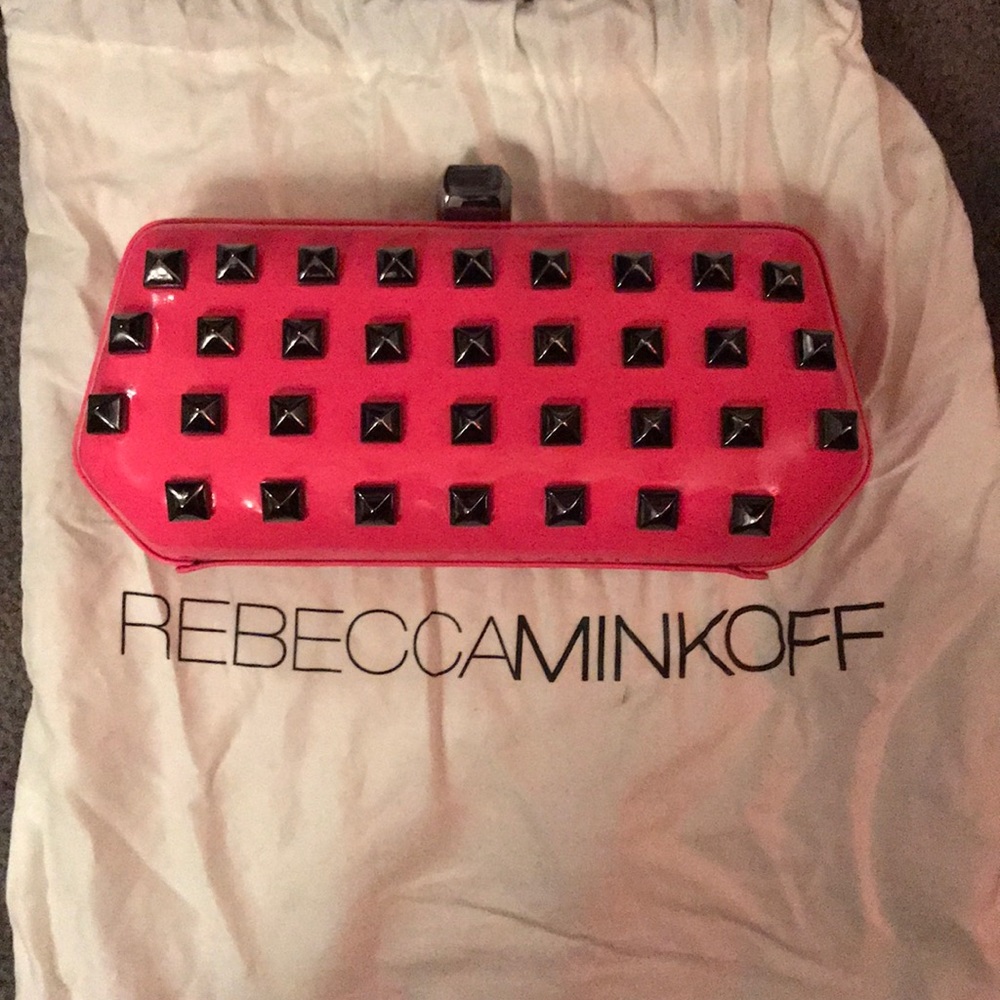 Rebecca Minkoff Pink Studded clutch/crossbody